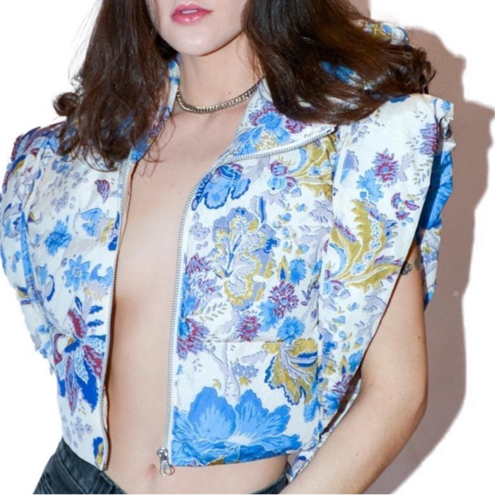 Isabel Marant Floral Hooded Puffer Vest